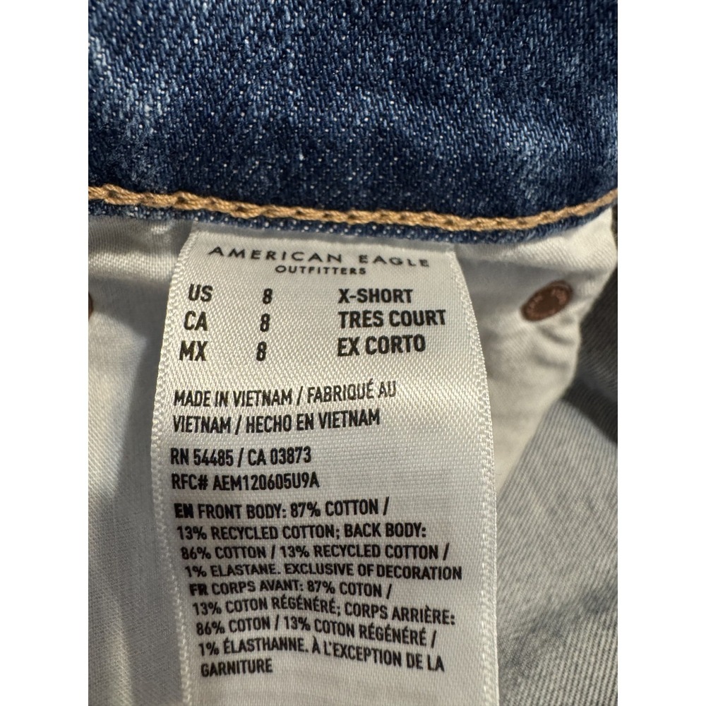 American Eagle Strigid Super High-Rise Baggy Straight Jeans Women's 8XS - Picture 7 of 7